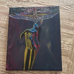 Abstract Tree and Figure Canvas Art